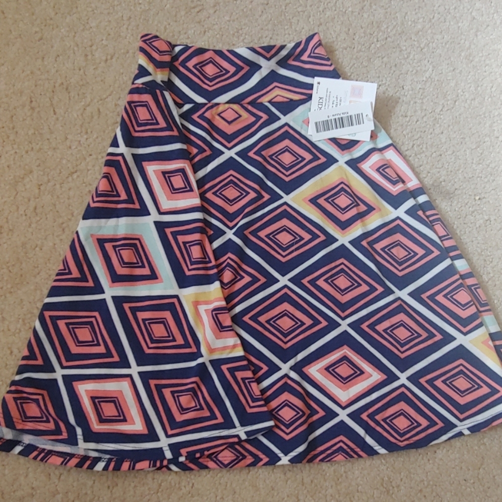 LuLaRoe girls Azure skirt size 8 NWT
